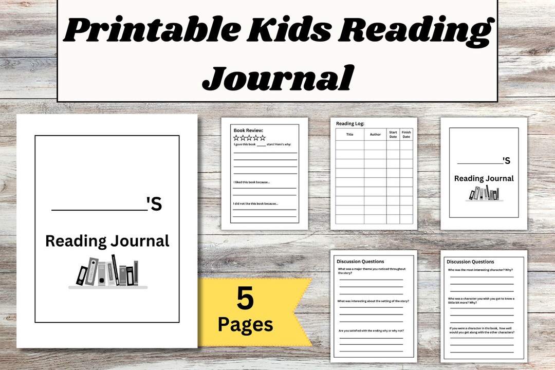 Reading Journal for Kids Printable Reading Journal Reading Log - Etsy