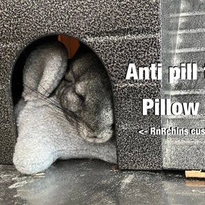 Large chinchilla buddy comfort friend, chin pal pillow, small animal companion, fleece pillow friend for chinchillas, bunnies, guinea pigs.