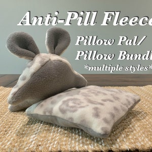 Fleece Chinchilla Pillow Buddy Set: Chin Buddy and Pillow | Small Animal Comfort Pal | Chinchilla Cage Accessories | Anti Pill Fleece Pillow