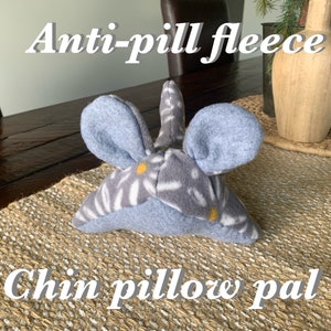 Large chinchilla buddy comfort friend, chin pal pillow, small animal companion, fleece pillow friend for chinchillas, bunnies, guinea pigs.