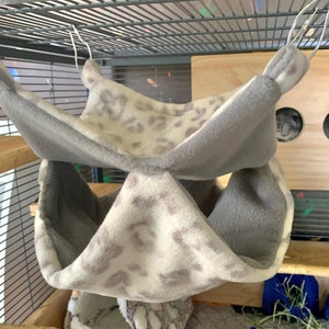 ダブルハンモック | 毛玉防止フリースハニカムハンモック（小動物用） | チンチラ、フェレット、ラット、モルモット用ハンモック | デグー
