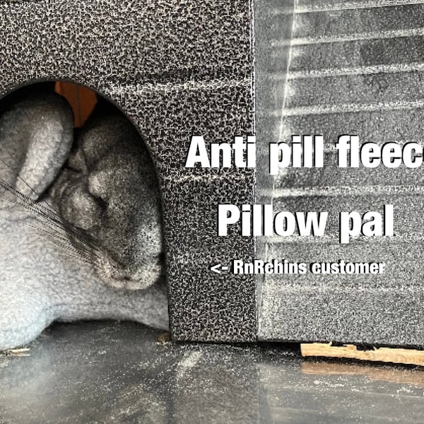 Large chinchilla buddy comfort friend, chin pal pillow, small animal companion, fleece pillow friend for chinchillas, bunnies, guinea pigs.