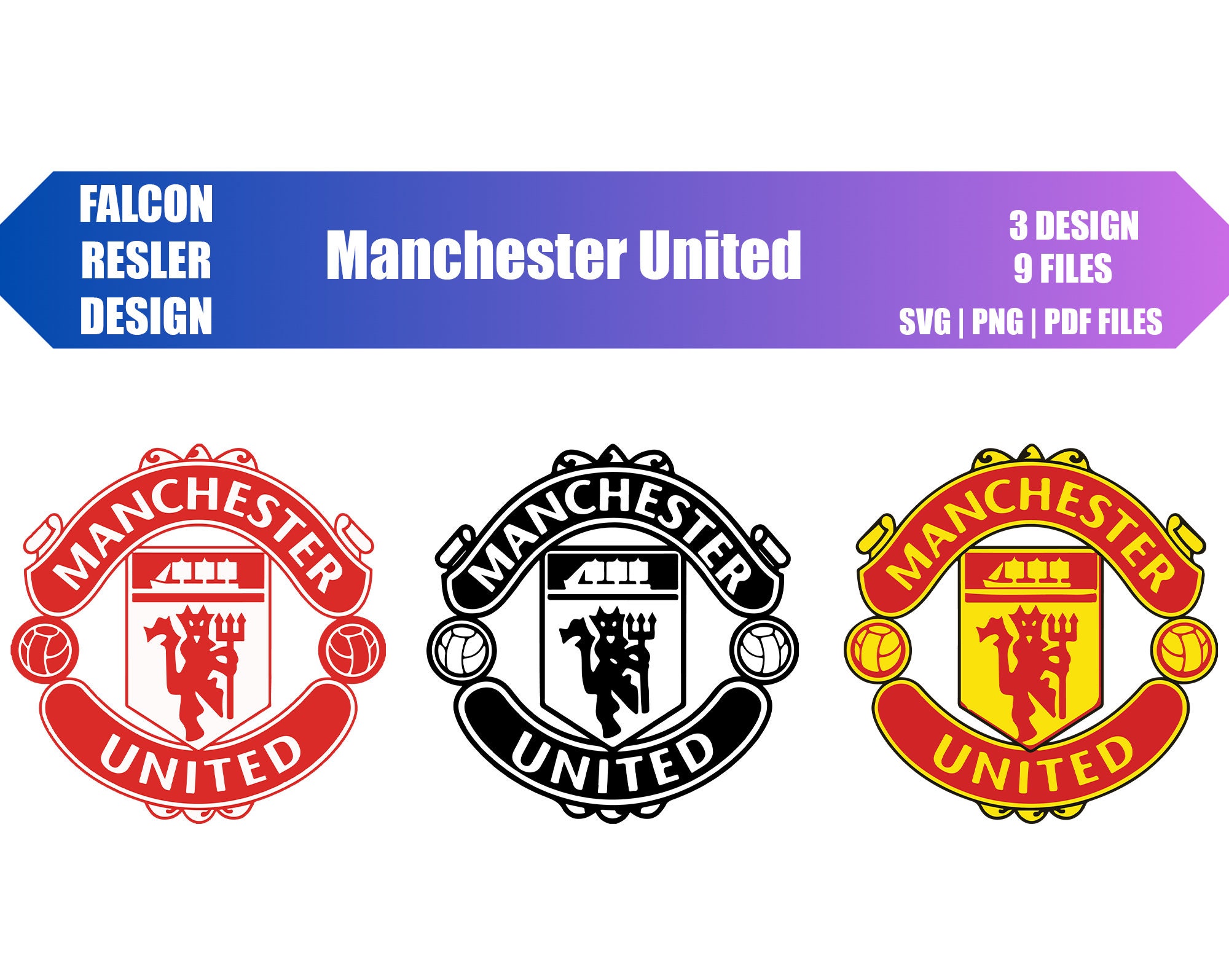 Manchester United Football Logo svgpngpdf Tshirt Shirt Etsy