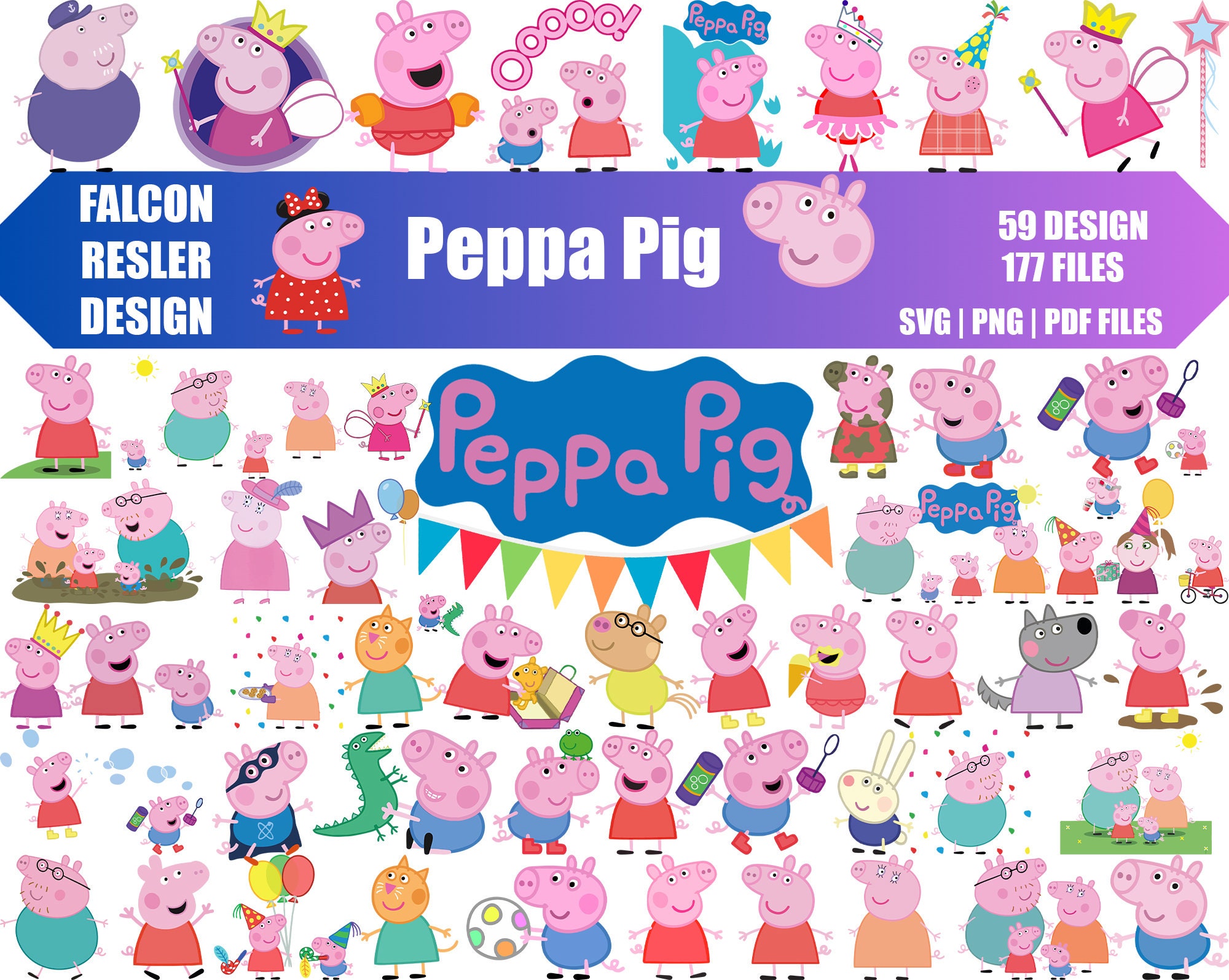 View full size Grandma Pig Png Svg Free - Peppa Pig Png Clipart and  download transparent clipart for free! Like it an…