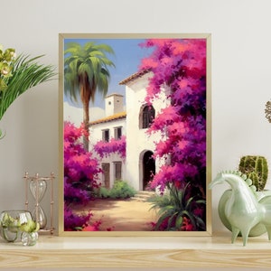 Vintage Mexican Wall Art, Oaxaca Arte Print, Antique Oil Painting, Spanish Hacienda Digital Art, Maximalist Extra Large Printable Poster