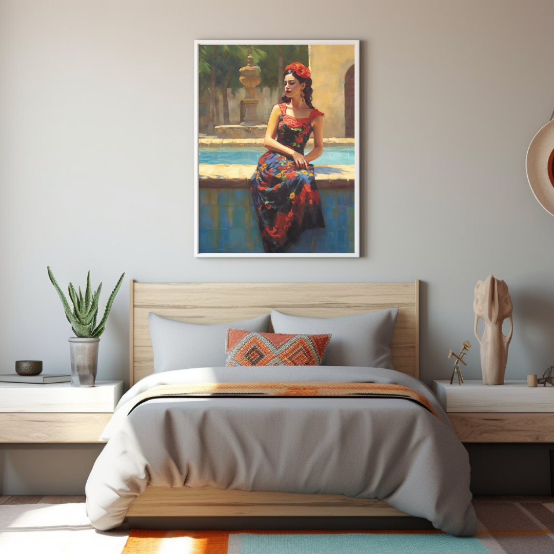 Vintage Spanish Colonial Wall Art Mexican Folk Art Oil Etsy