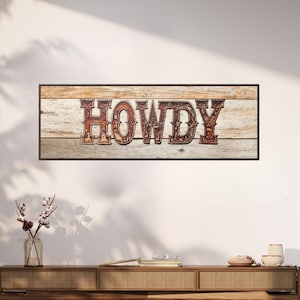 Howdy Western Welcome Sign Wall Art, Modern Country Decor, Bold Farmhouse Greeting Print, Cowboy Chic Home Decor, Funky Housewarming Gift