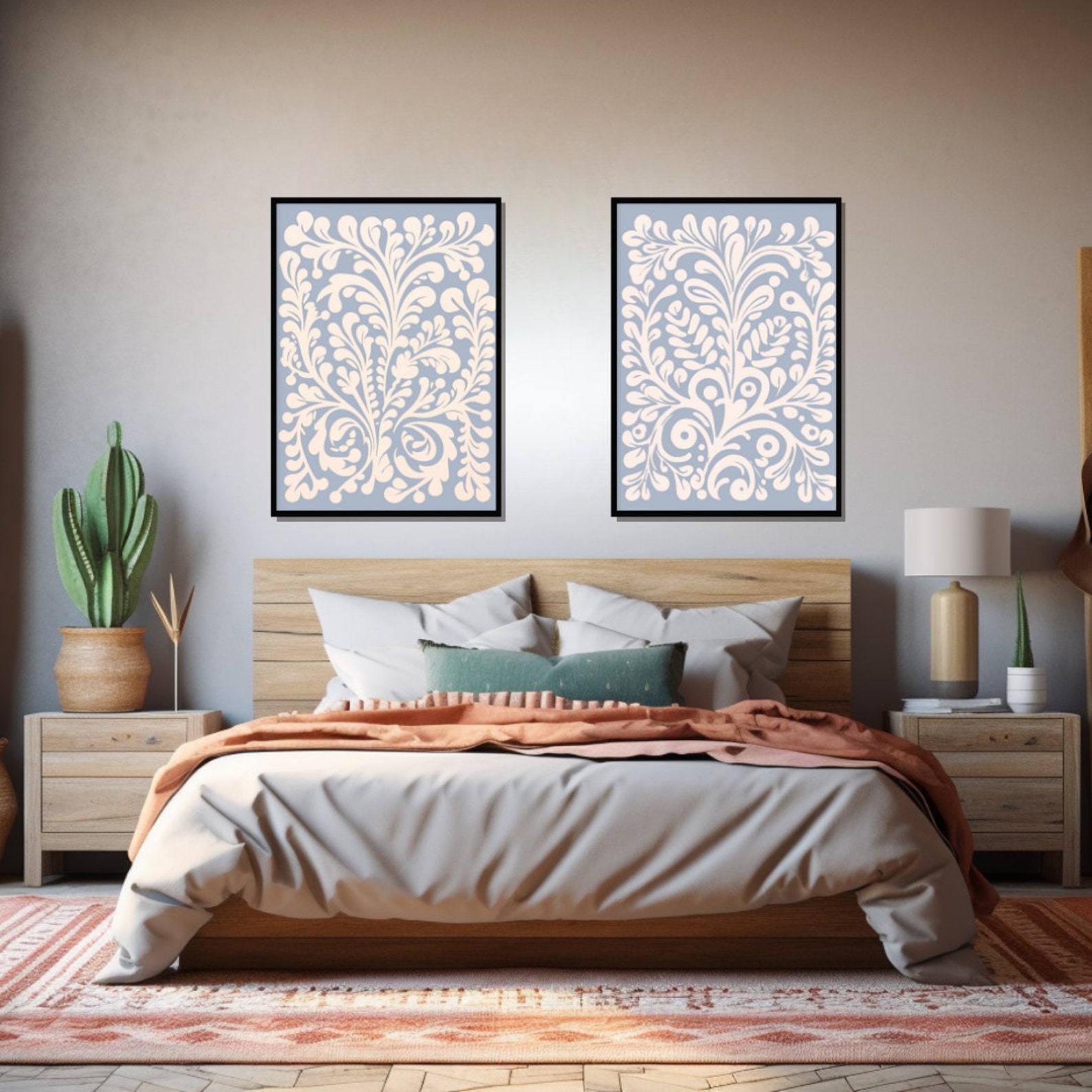 kitchen wall art prints for modern and traditional... Mexican Kitchen Wall Art, Gallery Set of 2 Talavera Tile Digital Print ...
