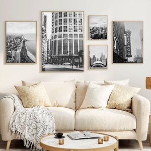 Chicago City Art Print, Black and White Photo Prints, Chicago Gallery Art, Chicago Prints Set of 5, City Prints