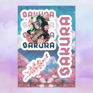 Cute Anime Girl Sticker Sakura Flower Sticker Set Fox Girl Sticker pack Kitsune