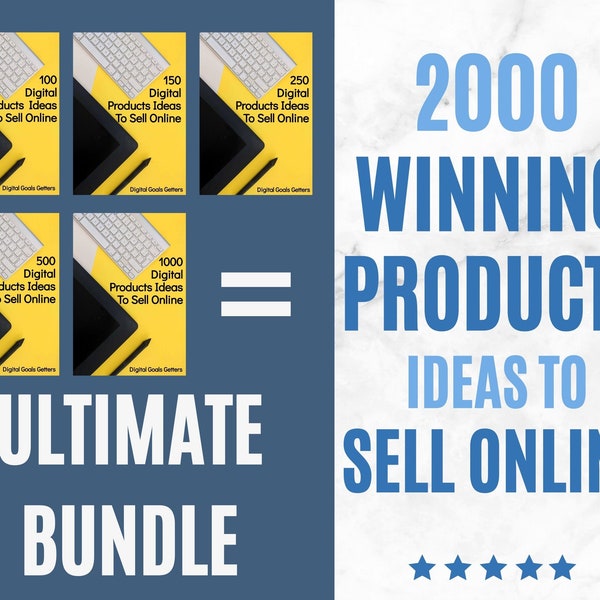 Bundle Of All Our Digital Products Ideas PDFs, Business Ideas, Make Money Online, Generate Passive Income on Etsy, Things To Sell Online