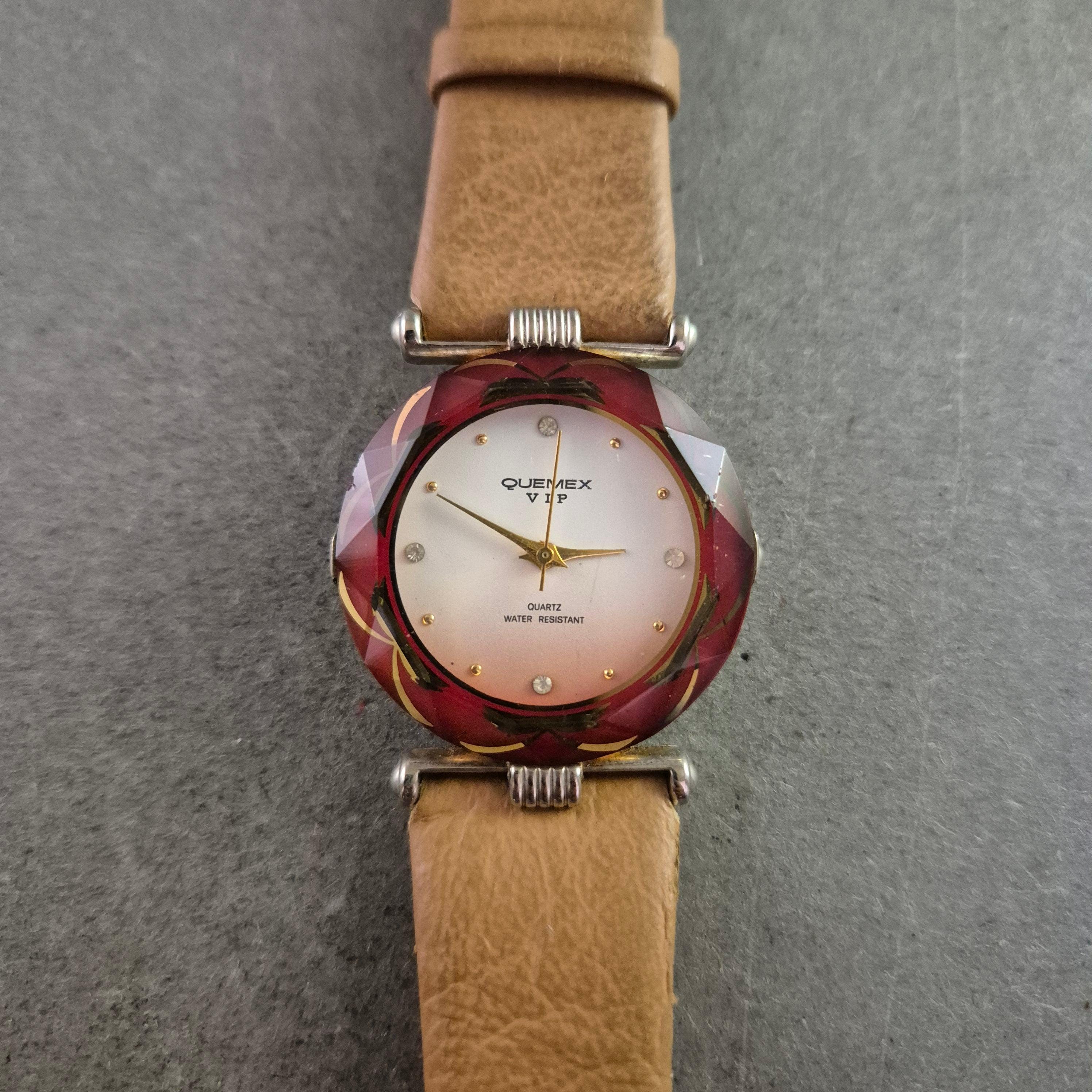 18k Gold Precio De Reloj Quemex Japan Quartz Reloj Acero