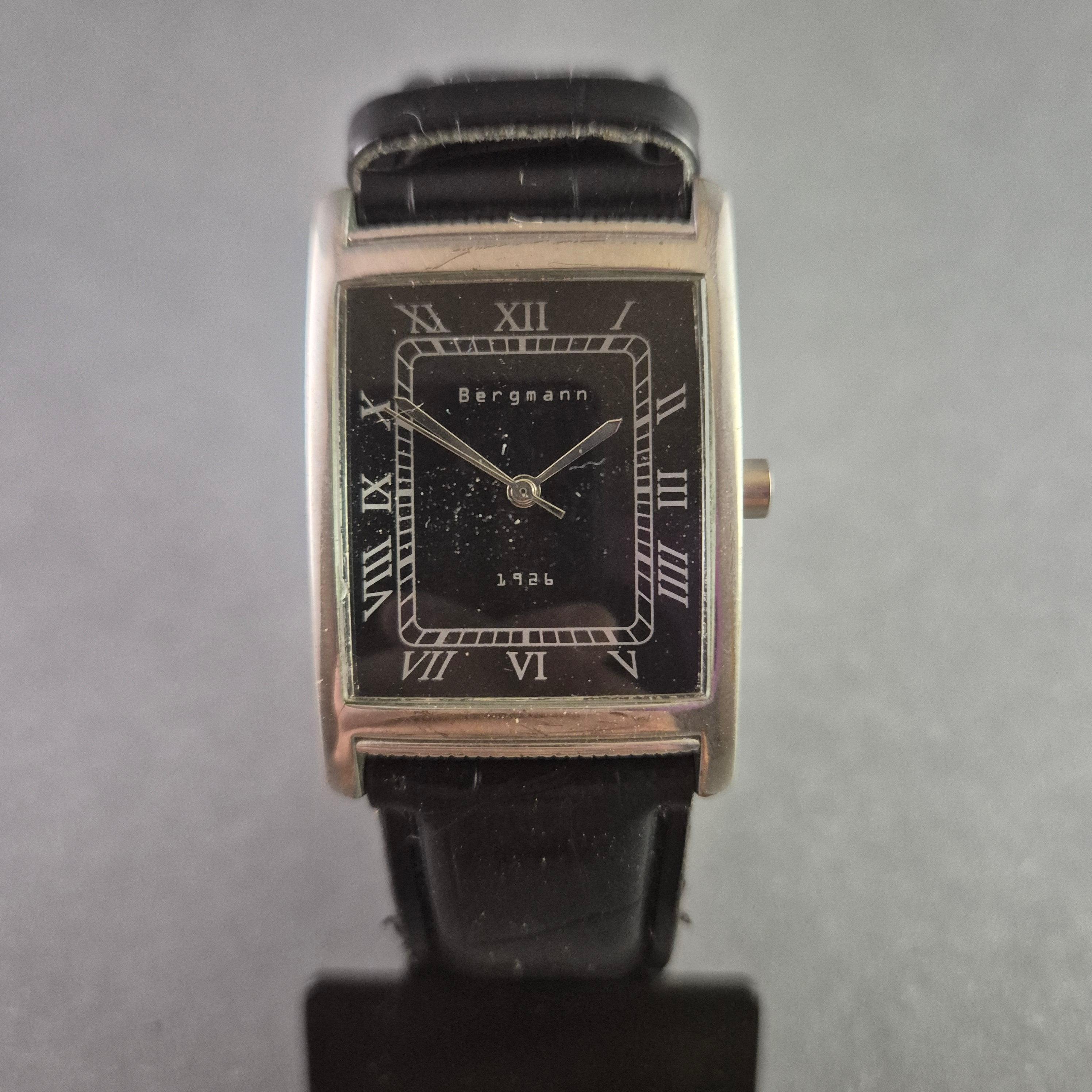 Klassische Bergmann Herrenarmbanduhr – Rechteckiges Design mit