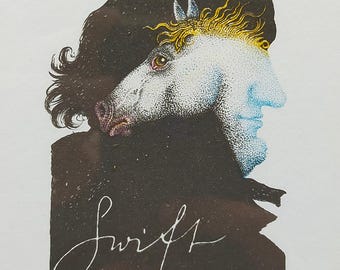 Michael Mathias Limitierte Grafik Swift von Moiré Surrealistisches Porträt