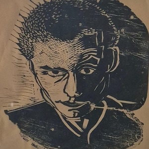 Lithograph portrait study man hand signed and numbered 1/10