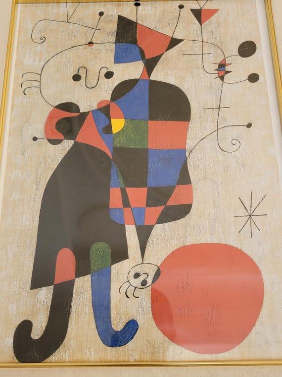 Joan Miró (1893-1983) High-quality Graphic People and Dog in Front