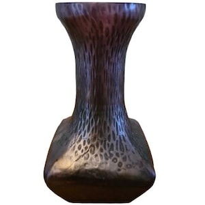 Artistic glass vase collector&#39;s glass with textured surface 14 x 8 cm