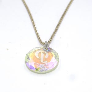 P" glass pendant 835 silver necklace