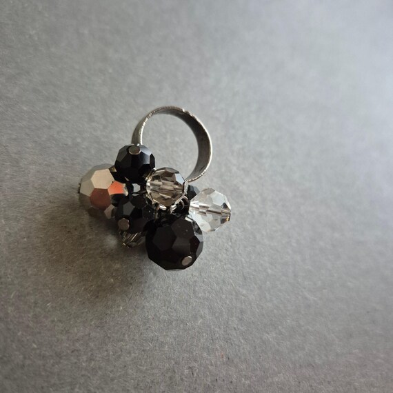 Statement-Ring mit facettierten Glasperlen – Schw… - image 3