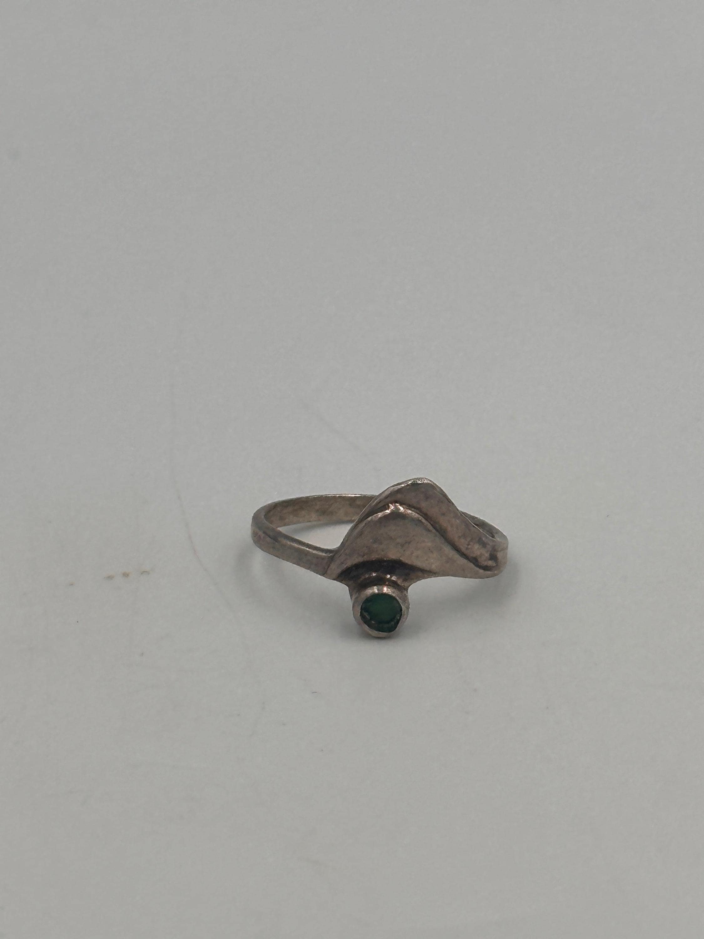 Bague Art Déco En Argent 925 Avec Cristal Et Strass - Taille 51,5 - Occasion