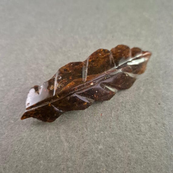 Bernstein Brosche Eichenblatt – Naturdesign Schmu… - image 2
