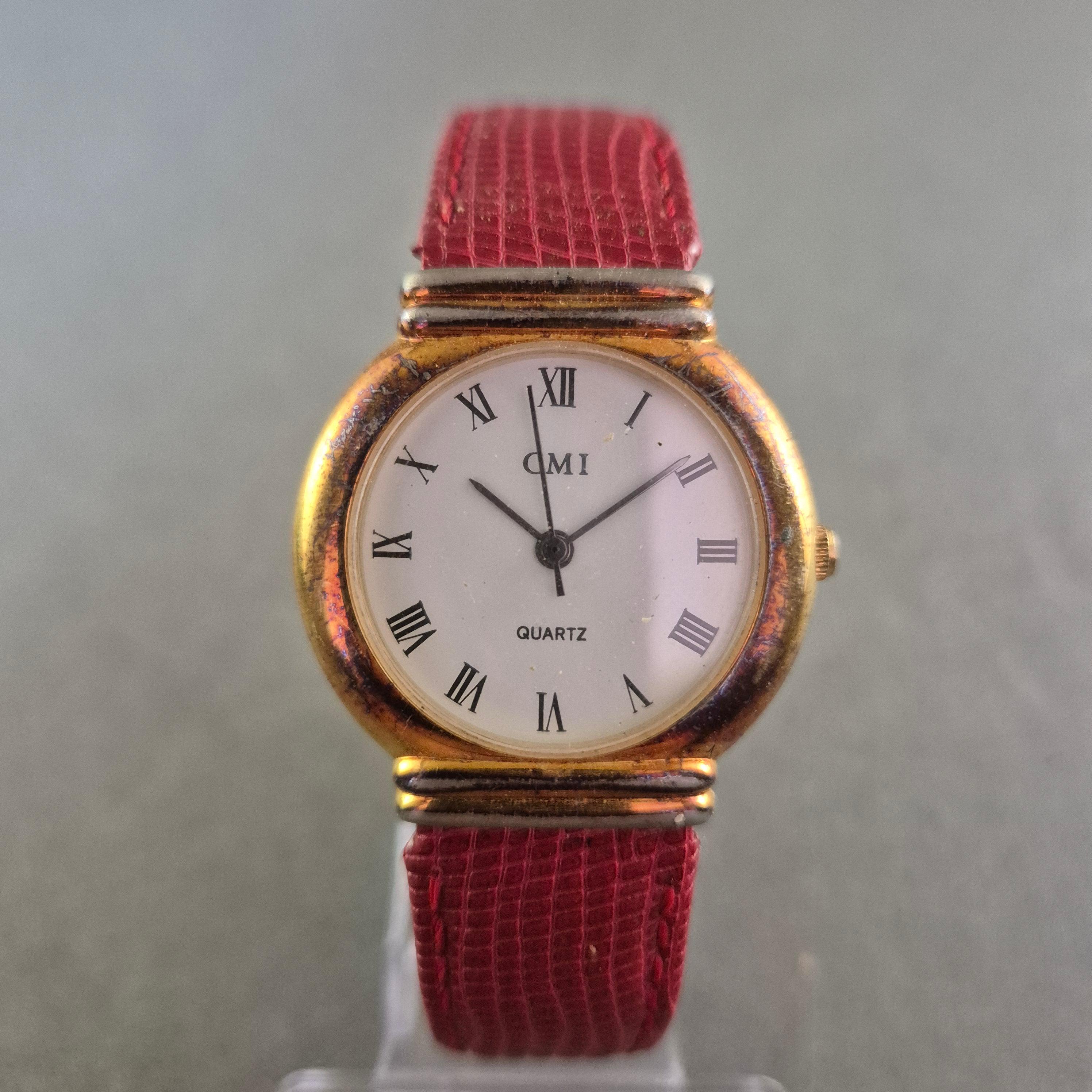 Reloj de señora Cmi – Clásico chapado en oro con números romanos