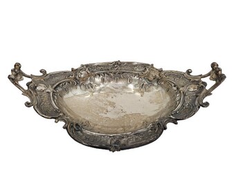 Large 930 silver fruit bowl in Rococo style 650g