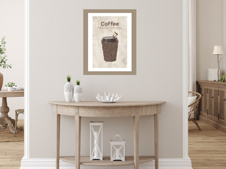 Coffee Bean Wall Art Coffee perfect Time Perfect Etsy
