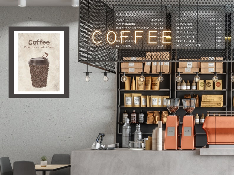 Coffee Bean Wall Art Coffee perfect Time Perfect Etsy