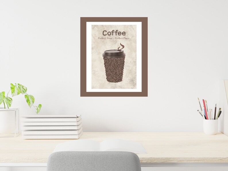 Coffee Bean Wall Art Coffee perfect Time Perfect Etsy