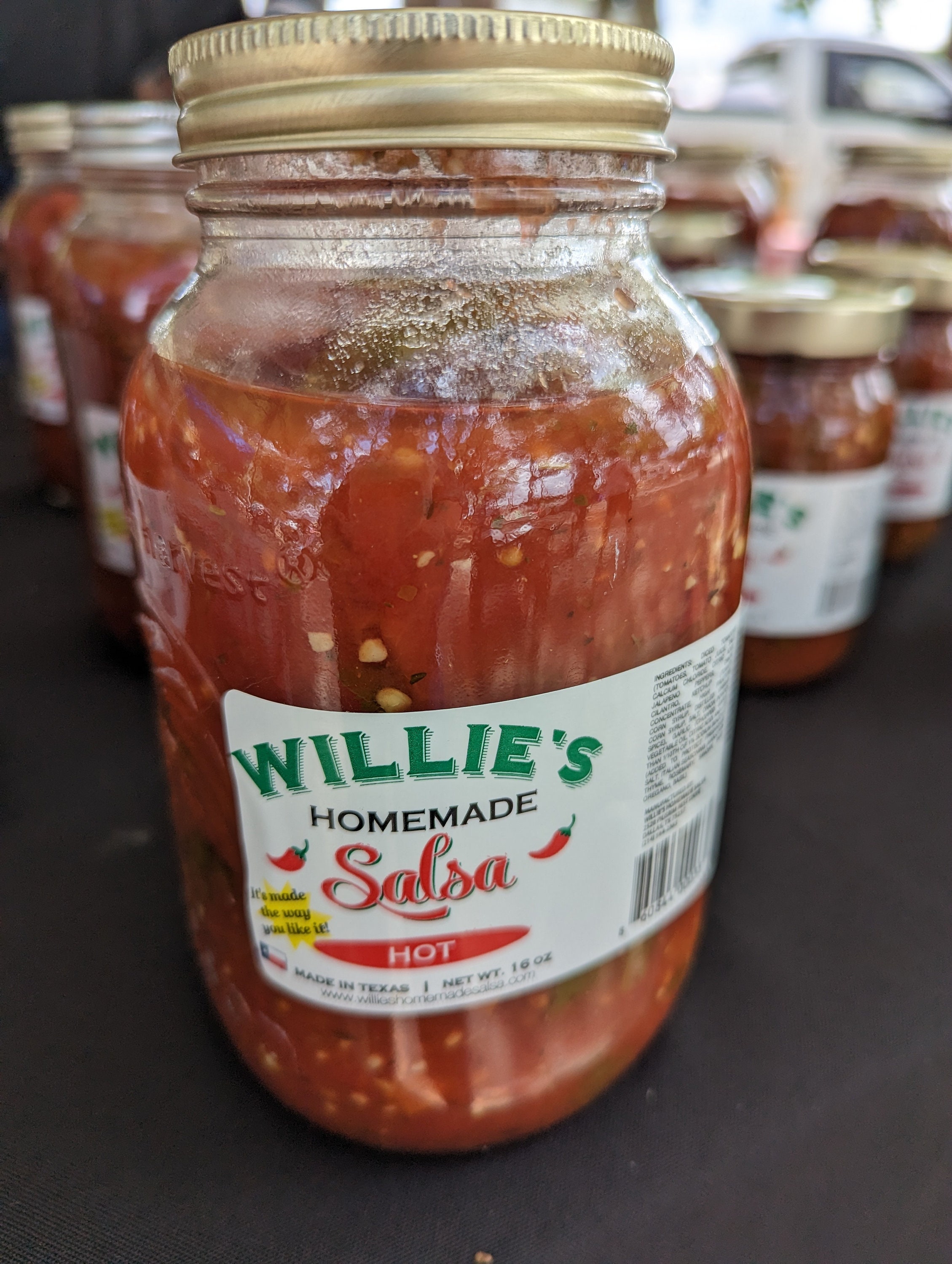 Willie's Homemade Hot Salsa 32oz Jar 