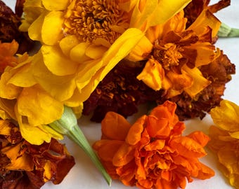 Dried Marigold Flower Heads: DIY Craft & Wedding Decor
