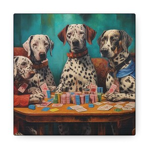 Dalmatian Poker Night Canvas Gallery Wrap