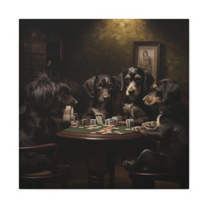 Puppy Poker Canvas Gallery Wrap