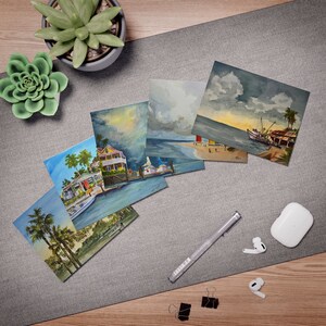 Coastal Fishing Set 2 Multi-Design Greeting Cards
