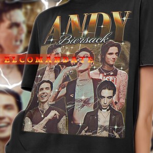 Camisa Andy Biersack, Camisa Vintage Andy Biersack, Camiseta Retro Andy Biersack Anos 90, Camiseta Bootleg Andy Biersack, Suéter Andy Biersack