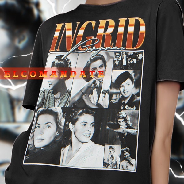 Actress INGRID BERGMAN Vintage Shirt, Ingrid Bergman Homage Tshirt, Ingrid Bergman Fan Tees, Ingrid Bergman Retro 90s Sweater, Bergman