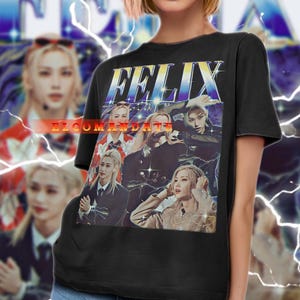 Maglietta FELIX, Maglietta vintage Felix, Maglietta retrò anni &#39;90 Felix, Maglietta bootleg Felix, Maglione Felix, Maglietta Stray Kids