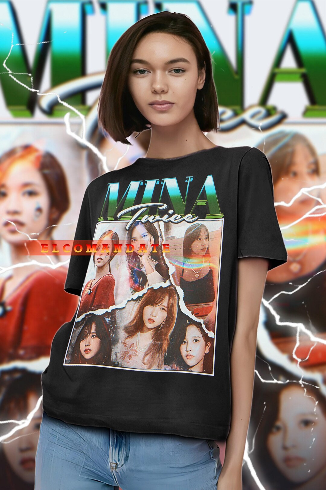 MINA MYOI TWICE Vintage Shirt, Mina Myoi Homage Tshirt, Mina Myoi