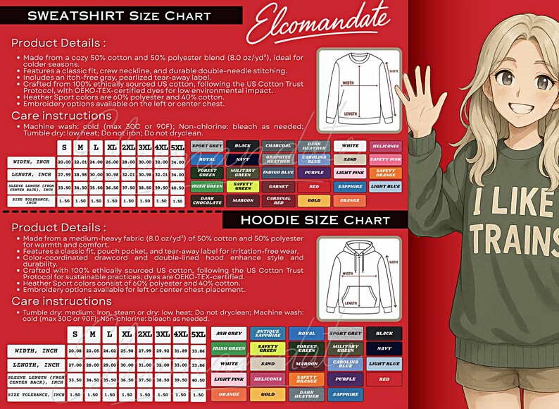 a woman in a green shirt is standing next to a red background