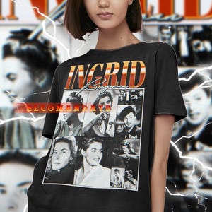 Actrice INGRID BERGMAN vintage shirt, Ingrid Bergman Hommage tshirt, Ingrid Bergman fan Tees, Ingrid Bergman retro jaren 90 trui, Bergman