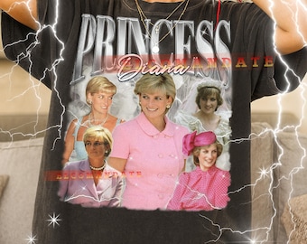 ダイアナ妃シャツ、ダイアナ妃海賊版Tシャツ、ダイアナ妃90年代Tシャツ