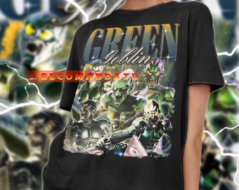 Camiseta homenaje a GREEN GOBLIN, camiseta retro de Green Goblin, camiseta de Green Goblin de los 90, camiseta pirata de Green Goblin, camiseta de fan de Green Goblin