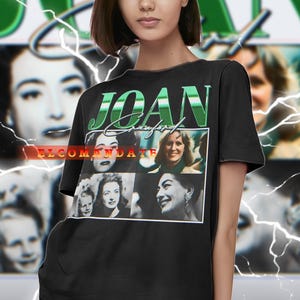 Camisa Homenagem JOAN CRAWFORD, Camiseta Vintage Joan Crawford, Camisetas de Fã Joan Crawford, Suéter Retro Joan Crawford Anos 90, Presente de Mercadoria Joan Crawford
