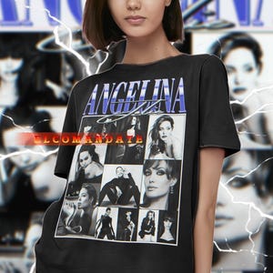 Actrees ANGELINA JOLIE Vintage Shirt, Angelina Jolie Homage Tshirt, Angelina Jolie Fan Tees, Angelina Jolie Retro 90s Sweater Angelina Jolie