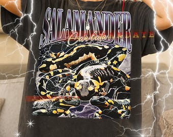 Salamander Caudaten T-Shirt, Vintage Tierliebhaber Wildlife Amphibien Natur Wissenschaft Tee, 90er Jahre Retro Throwback, Salamander Caudaten Pullover