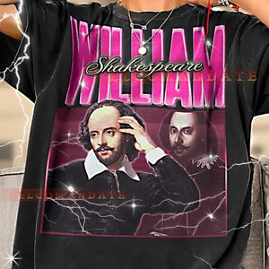 WILLIAM SHAKESPEARE Bootleg Shirt, William Shakespeare Retro Tees, Literary Genius T-Shirt, Drama Legacy Longsleeve, Shakespeare Sweater