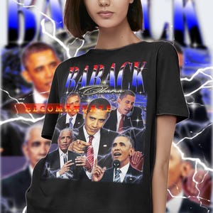 BARACK OBAMA-skjorta, Barack Obama vintage-skjorta, Barack Obama retro 90-tals-t-shirt, Barack Obama-tröja, Barack Obama långärmad