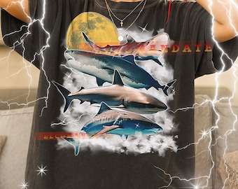 Shark Attack T Shirt Vintage 80s Members Only Freeport Bahamas