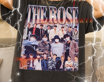 Koszulka Rose Bootleg, Koszulka Rose Vintage, Koszulka Rose z lat 90., Koszulka Rose Retro, Miejski powrót do Rose, Idole K-popu, Piosenkarze, Zespół